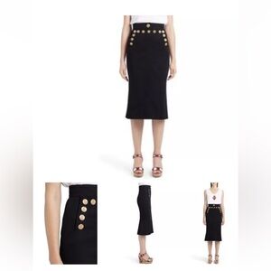 Dolce & Gabbana NEW Sailor Nautical Navy Gold midi length Skirt luxe $995 tag